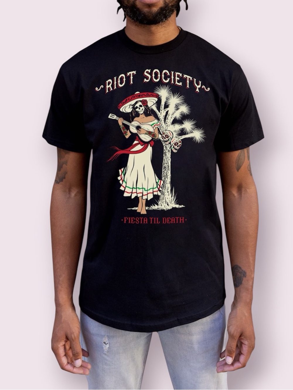 RIOT SOCIETY Fiesta Till Death Cotton Graphic T-Shirt